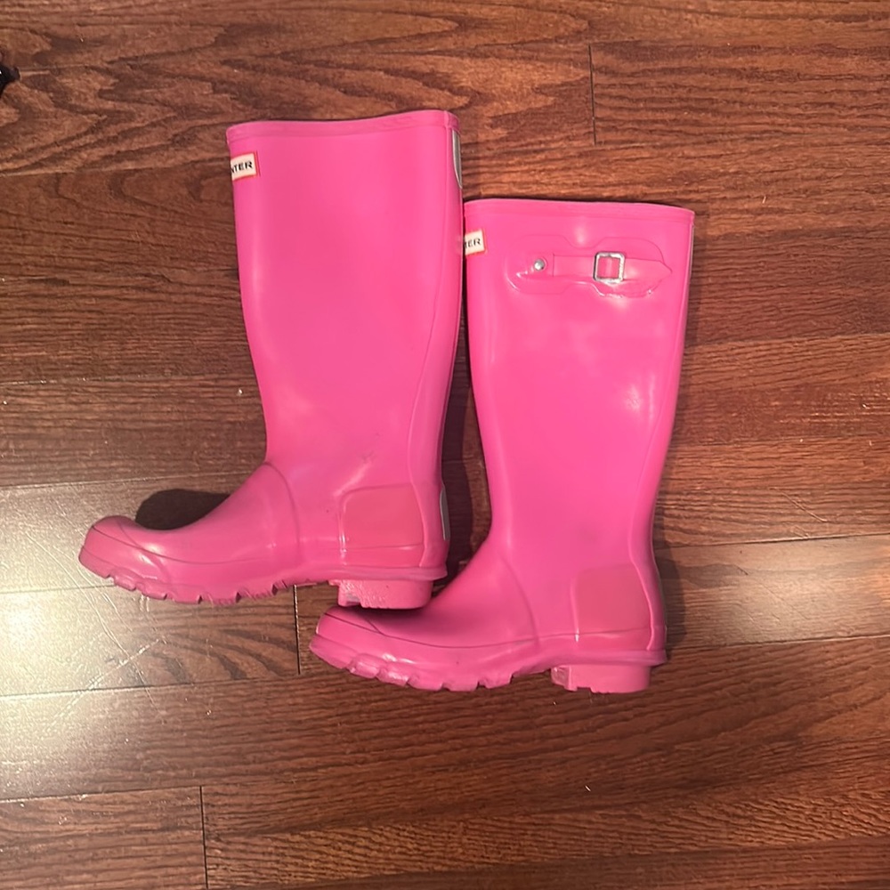 Pink Hunter Boots Size 6.5